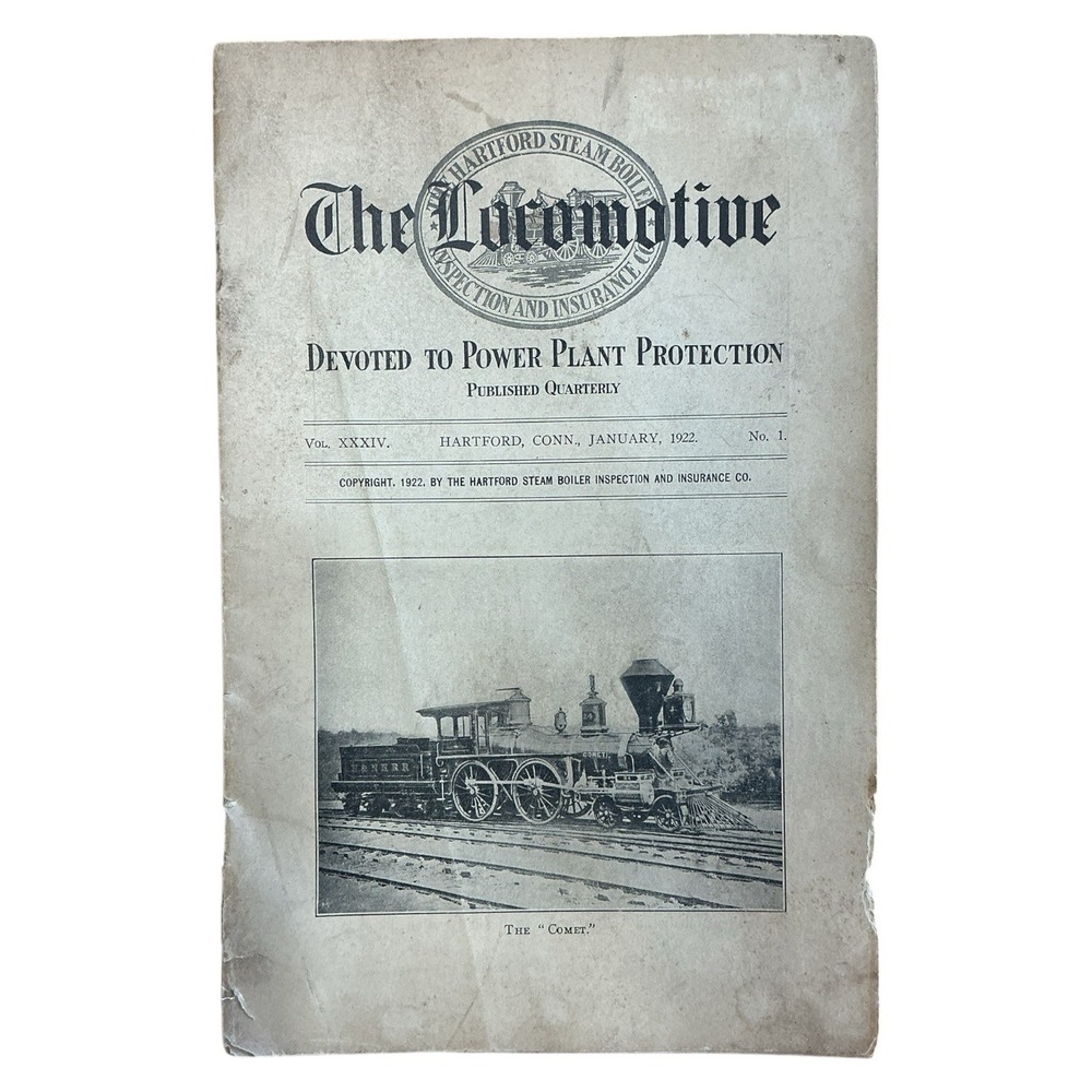 1922 The Locomotive Magazine Hartford Steam Boiler Inspection Co‎ Vol 34 No 1